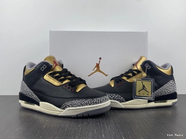 Kick Theory Jordan Air 3 Black Gold CK9246-067 WMNS 0802
